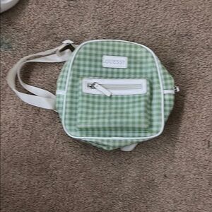 Guess Green Gingham Backpack